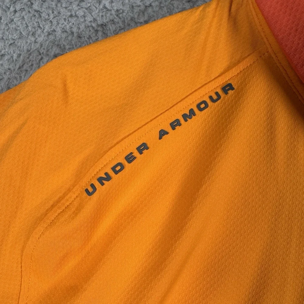 Under Armour Polo Mens 2XL Loose Orange Heatgear Performance Stretch Golf Shirt